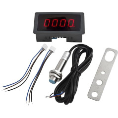 HpLive Цифровой светодиодный тахометр AC110-230V RPM спидометр двигателя с бесконтактным датчиком Холла для точного измерения 10-9999 об/мин промышле
