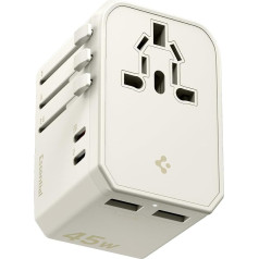 Spigen ArcStation Universal Travel Adapter 4 Port (45W) - Desert Beige