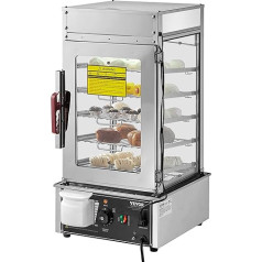 VEVOR Коммерческий подогреватель продуктов с дисплеем, 5-ступенчатая пароварка и подогреватель булочек, контроль температуры от 30°C до 110°C, п