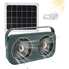Generisch Dog House Fan, Solar Green House Fan, Battery-Powered Weatherproof Blower, Energy-Efficient Cooling System 8.66x4.33x1.41in, Portable Design for Shed Attic Barn Greenhouse Use