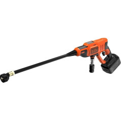 Аккумуляторная мойка высокого давления BLACK+DECKER BCPC18B-XJ (18 В, 24 бар, мобильный аппарат для уборки или полива, с гибкой подводкой воды, многофунк