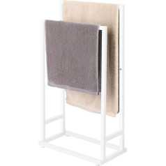 smusei Стоящий полотенцесушитель с 2 полотенцесушителями 2-ярусный держатель полотенец для ванной без сверления для ванной комнаты 74 x 21 x 41 см 