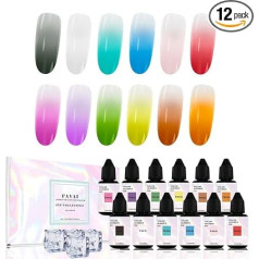 FAVAI Ice Collection (#I) 12 цветов гель-лака для ногтей с аэрографом Набор из 12 кристально чистых и роскошных цветов для блестящего нейл-арта, 12 x 10 мл