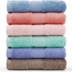 Cleanbear 6 упаковок 100% хлопка Супервпитывающие салфетки для стирки 6 цветов Размер 13 x 13 см