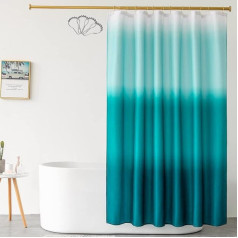 DKLFYDBG Текстильная занавеска для душа, бирюзовый, тиловый, 200 x 200 см, занавеска для ванной из антиплесневой ткани со стальными крючками, моющи