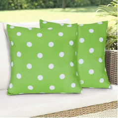 SquarePie Outdoor-Kissenbezüge, wasserdicht, dekorativ, für Terrasse, Couch, Balkon, Bank, 50,8 x 50,8 cm, Grün gepunktet, 2 Stück