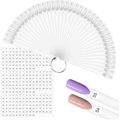 CZWESTC 300 шт. палочки для образцов лака для ногтей, палочки с рисунком ногтей и номерными наклейками для отображения цвета, прозрачные квадрат