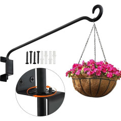 AJART Vogelfutterspender für draußen: Schwenkbare hängende Pflanzenaufhänger Halterung für Garten, Terrasse, Hof, Baum, Wandhalterung, 55,9 cm, Kolibri-Futterhaken für den Außenbereich