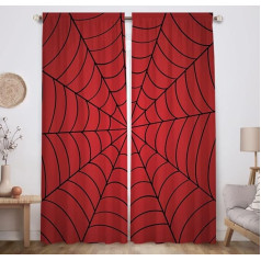 Allenjoy Superhero Spider Web Kids Window Curtains for Boys Nursery Bedroom Toddler Home Office Decorations Blackout Machine Washable 82x84 Inch