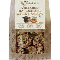 HaferHerz Цельнозерновое овсяное печенье Миндальный шоколад, 300 г