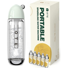 Портативный нагреватель газированной воды OTE с 20 баллонами CO2, аппарат для газированной воды, 450 мл, компактный размер содового аппарата, бе