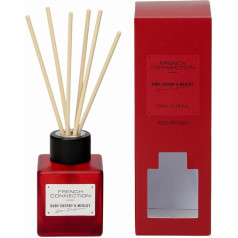 French Connection Square Range Reed Diffuser Reed Diffuser Luxury 6 Leaves Long Lasting Fragrance (100ml, Ruby Cherry & Merlot)