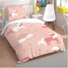 HOMHOMHA Цветочное постельное белье Детское Девочки Комплект пододеяльника 140 x 200 см с 1 наволочкой 65 x 65 см 2ps 3D Принт Обратимое постельное бель