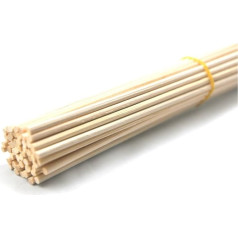 Ougual 50 шт. натуральный ротанг тростник диффузор сменные палочки для арома (30 см * 3,5 мм, натуральный цвет)
