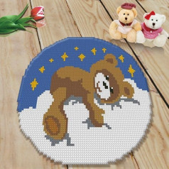 CraftsFabrics Dreamy Bear Rug 60% хлопок 40% полиэстер ремесло пряжи коврик круглой формы животных пользовательские Latch крючком коврик вязание крючком наб