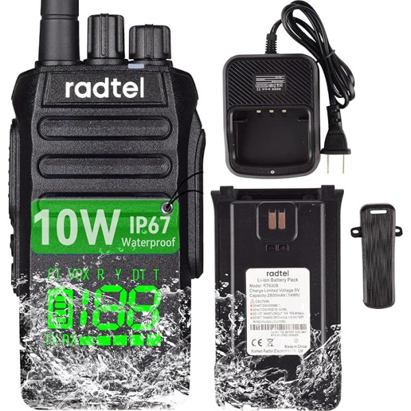 Radtel RT-493 IP67 Водонепроницаемая радиостанция ручной 10 Вт дальнего радиуса действия для взрослых, Walkie Talkie 430-440 Scan