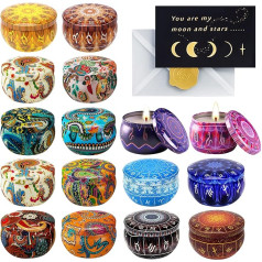 Подарочный набор ароматических свечей YUTUY, 16 штук, с открыткой, ароматические свечи из соевого воска для Дня матери, Рождества, Дня рождения