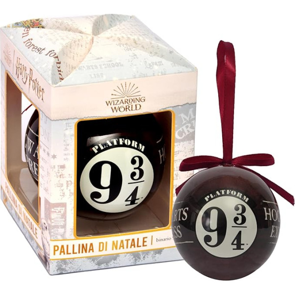 Ciao - Гарри Поттер Декоративный шар-рейка 9 3/4 (диаметр 7,5 см) Оригинал Волшебный мир с тканевой лентой для рождественской елки в подарочной ко