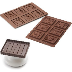 silikomart Набор для приготовления печенья с шоколадной глазурью, коричневой и белой