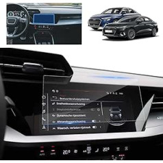 BSTW Совместимость с Audi A3 8Y Sportback 2021-2025 Navigation Screen Protector for Audi A3 10.1 Inch MMI Touch Display Tempered Glass Screen Protector 9H Scratch-Resistant HD Clear