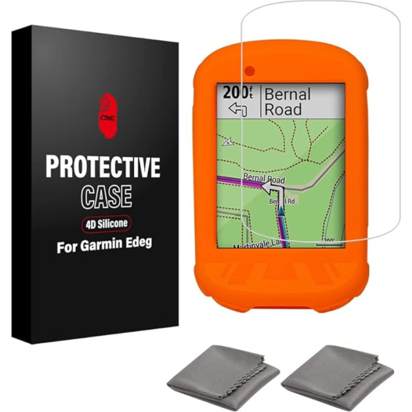 CNCLOL Garmin Edge 530/830 Case - Garmin Edge Case Silicone Tempered Glass for Garmin Edge 530/830 Screen Protector Garmin Edge (Black/Red/Orange/Light Blue)