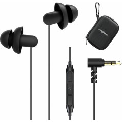 Hearprotek 2 пары силиконовых наушников для сна, удобные противошумные наушники-вкладыши 3,5 мм с микрофоном и регулятором громкости от бессонни