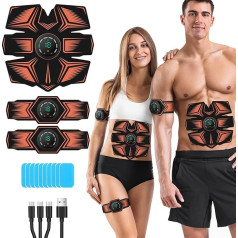 Тренажер для живота GROSBEAK EMS, электрическая стимуляция мышц живота EMS, USB перезаряжаемый прибор для стимуляции мышц живота, 8 режимов и 19 инте