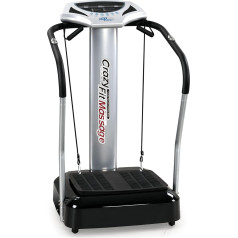 Виброплатформа Crazy-Fit с колонной, вибротренажер для живота, ног, ягодиц, эффективный вибротренажер, 4 программы, 2 фитнес-ленты, контроллер, LED