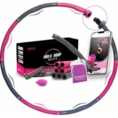 GINUX® Обруч, взрослый, для начинающих, с 8 съемными сегментами, фитнес-обруч, взрослый, для снижения веса, 1,2 кг Регулируемый хула-хуп со скакал