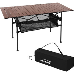 Складной стол Hauki, коричневый, 118 x 55 x 64,5 см, алюминиевый складной стол, складная столешница, складной стол, стол для сада, стол для балкона, ст