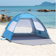 Пляжная палатка OutdoorMaster на 3/4 человека - легко устанавливается, портативный пляжный теневой навес с защитой от ультрафиолета UPF 50+, съемное о