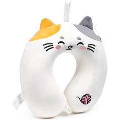Подушка для путешествий Relaxeazzz Lola the Cat Adoramals Plush Memory Foam - Подушка для шеи для путешествий - Детская подушка для шеи от боли в шее для взрослых - 