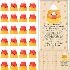 Wesiti 24 шт. набор христианских подарков конфеты кукурузы Хэллоуин, мини конфеты смолы кукурузы с религиозными молитвенными карточками, трюк 