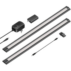 ledscom.de SIRIS Smart LED Under-Unit Light Black Matt с контроллером WLAN, плоский, умный дом, с поддержкой Alexa (Echo) Каждый 50 см, каждый 655 лм, белый, комплект из 2, диммир