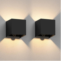 ledscom.de Cubel Настенный светильник для наружного применения, IP65, верхний/нижний свет, датчик движения, матовый черный, квадратный, 1x G9 макс. 10 Вт,