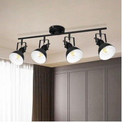 Unikcst потолочный светильник 4 лампочки поворотный E27 потолочный светильник гостиная промышленный черный и белый светодиодный потолочный пр