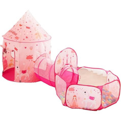 Игровая палатка с тоннелем, 3 в 1 Детская палатка с тоннелем и ямой для мяча, ползущий тоннель с палаткой, большой садовый игровой домик-пала