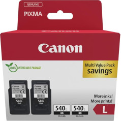 Canon PG-540L (2 x Schwarz) Original-Tintenpatronen mit hoher Reichweite, Doppelpack in recyclebarer Verpackung