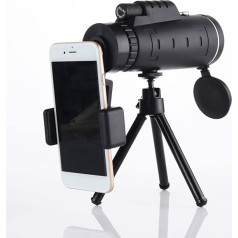 Мощный 40x60 монокулярный телескоп Водонепроницаемый HD телескоп с зажимом для телефона и телескопическим штативом для походов, охоты и набл