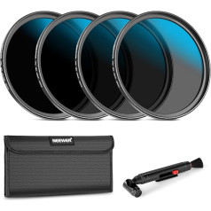 NEEWER 58 мм ND Filter Set, ND16/ND32/ND64/ND1000, ручка для чистки объектива, сумка для фильтров, набор аксессуаров HD Filter, совместим с объективами Canon Nikon Sony Camera