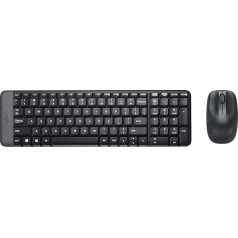Беспроводной комплект клавиатуры и мыши Logitech MK220, подключение 2,4 ГГц через USB-приемник Unifying, радиус действия 10 м, срок службы батареи 24 месяц