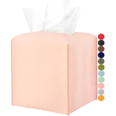 Кожаная коробка для салфеток с ремнем на дне [JESMINI] Декоративная современная коробка для салфеток из кожи PU для ванной комнаты Vanity Bedside Office Pi