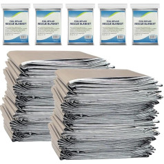 Термоодеяла NOVAMEDIC Emergency Foil Mylar, 200 штук, 84 x 52 дюйма, индивидуальная упаковка, водонепроницаемое одеяло для выживания в кемпинге, на природе, в 