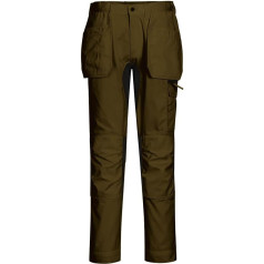 Portwest CD883 Eco WX2 Stretch-Arbeitshose für Herren, mit Holster und Mehreren Taschen, Cargo-Sicherheitshose mit Kniepolstertaschen, Olivgrün, Größe 30