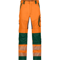 DASSY® Odessa Summer Hi-Vis Trousers with Knee Pad Pockets - Size 52 - Neon Orange/Bottle Green, Neon Orange/Bottle Green