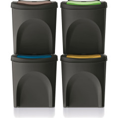 Контейнер для мусора Keden SORTI BOX 4x25L - черный