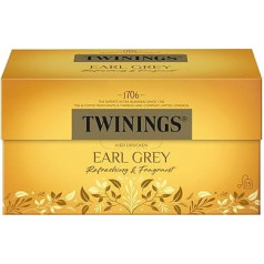 Twinings EARL GREY черный чай в пакетиках с ароматом бергамота - всемирно известный и чрезвычайно освежающий черный чай из Китая, упаковка 1 (25 пакет
