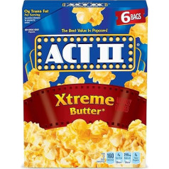 ACT II Xtreme Butter Microwave Popcorn 6 Pack 78ml Bag