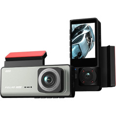 Mulcort Dash Cam спереди и сзади, 1080P + 480P + 480P трехсторонняя тройная автомобильная камера, встроенный WiFi, 2.0 дюймовый IPS экран, ночное видение, 170° шир