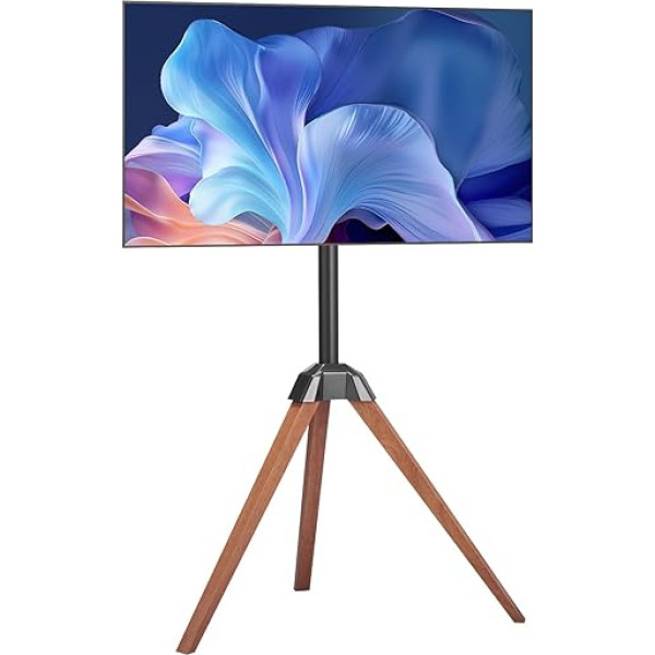 VEVOR Стойка для телевизора со штативом для 1016-1651 мм плоских и изогнутых телевизоров до 45 кг, 18° лево-право вращение, портативная стойка для те